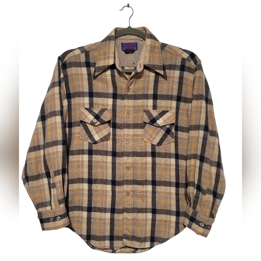 Vintage Ponderosa By Bardon Men's Flannel Button Down 85% Wool Size XL.